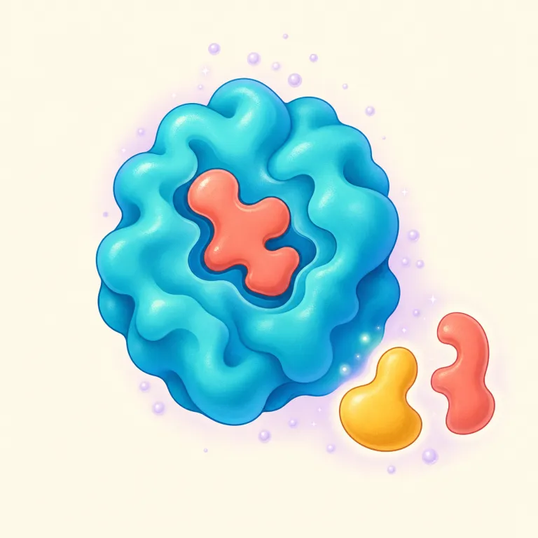 enzymatic（酵素的な・形容詞）の覚え方イラスト — まず名詞 enzyme「酵素」を確実に押さえ、その形容詞版が enzymatic だと見ると覚えやすいです