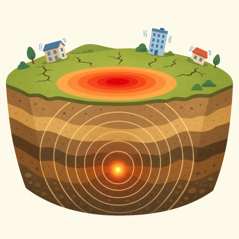 epicenter（中心・名詞）の覚え方イラスト