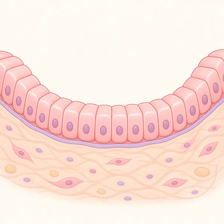epithelium（上皮・名詞）の覚え方イラスト — epi- は epidermis（表皮）, epidermal など「表面側」を連想させる形で、epithelium もまず「表面を cover する tissue」とまとめて入れ…
