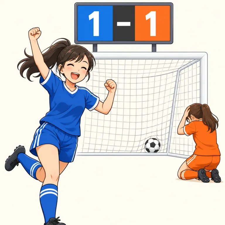 equalizer（同点弾、同点打・noun）の覚え方イラスト