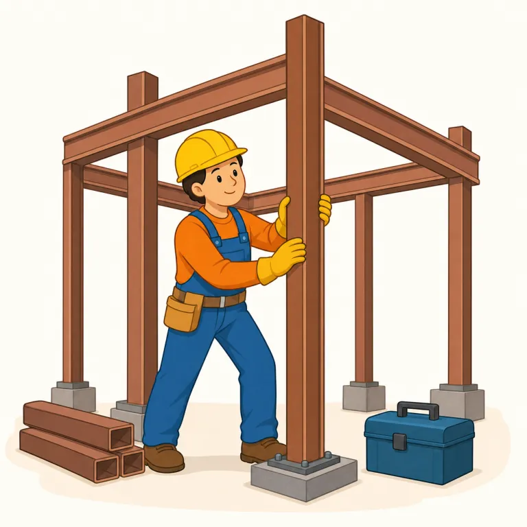 erector（建てる人、起立筋・名詞）の覚え方イラスト — このエントリでは、erector を「組み立てる人」という基本義ではなく、より専門的な「建てる人」や医学用語の「起立筋」として覚えます