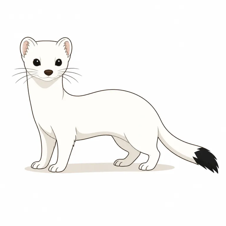 ermine（オコジョ・noun）の覚え方イラスト