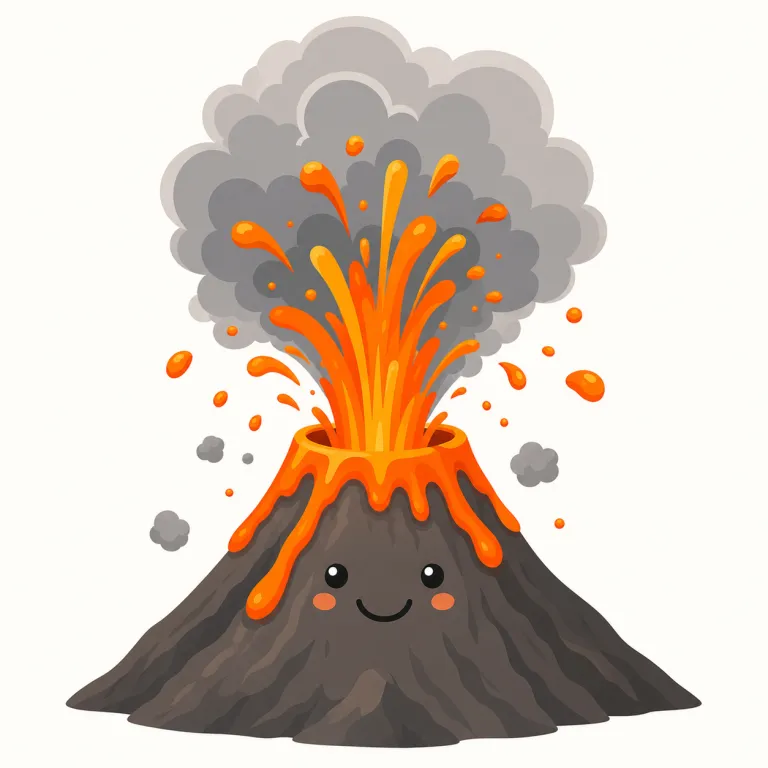 erupt（噴出する・動詞）の覚え方イラスト — 「中に押し込められたものが出口を見つけて飛び出す」と考えると覚えやすいです