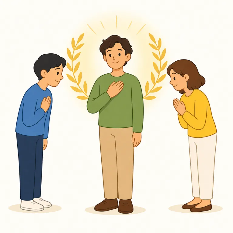 esteem（尊敬・名詞）の覚え方イラスト — esteem の名詞用法では、心の中の「好き」よりも、相手の価値を認めた結果としての敬意に目を向けます