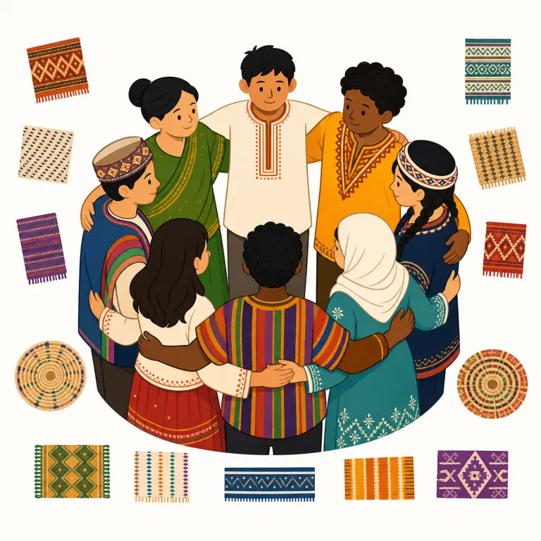 ethnic（民族的・形容詞）の覚え方イラスト — ethnic は ethnic group（民族集団）, ethnic minority（少数民族）, ethnic conflict（民族対立）のように「文化・出自のまとまり」に結び…