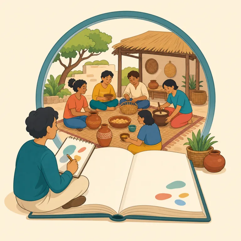 ethnography（民族誌・名詞）の覚え方イラスト — ethnic が「民族の」、geography / biography の -graphy が「記述・書いたもの」と見えると、ethnography は「ある民族・文化を現地で…