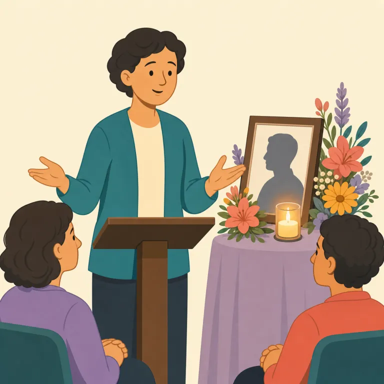 eulogy（悼辞・名詞）の覚え方イラスト