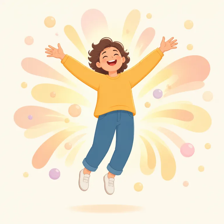 euphoric（多幸感に満ちた・形容詞）の覚え方イラスト — happy よりずっと強く、ecstatic に近い「気分が上に振り切れた」感じで覚えると定着しやすいです