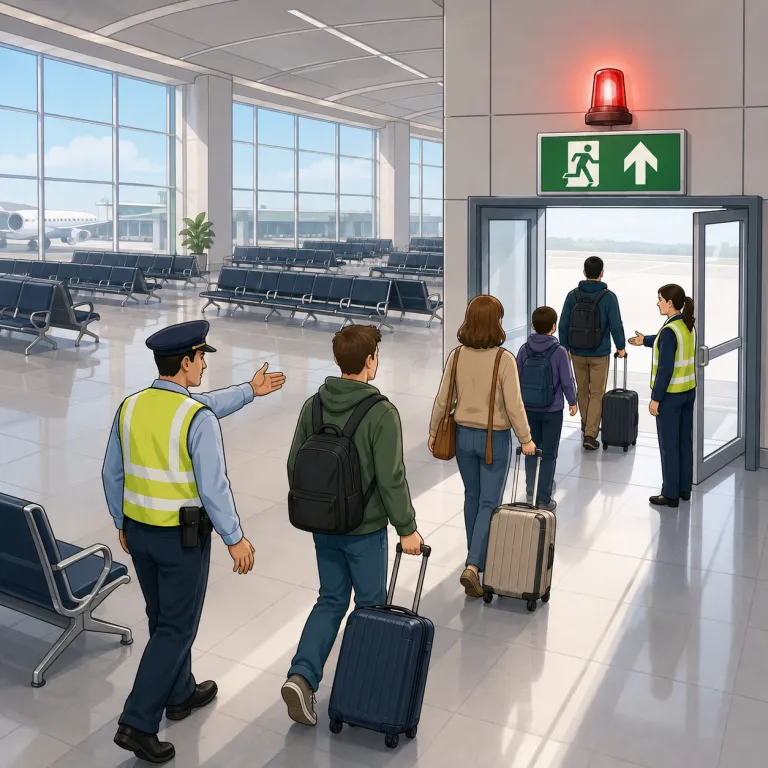 evacuate（空にする・動詞）の覚え方イラスト