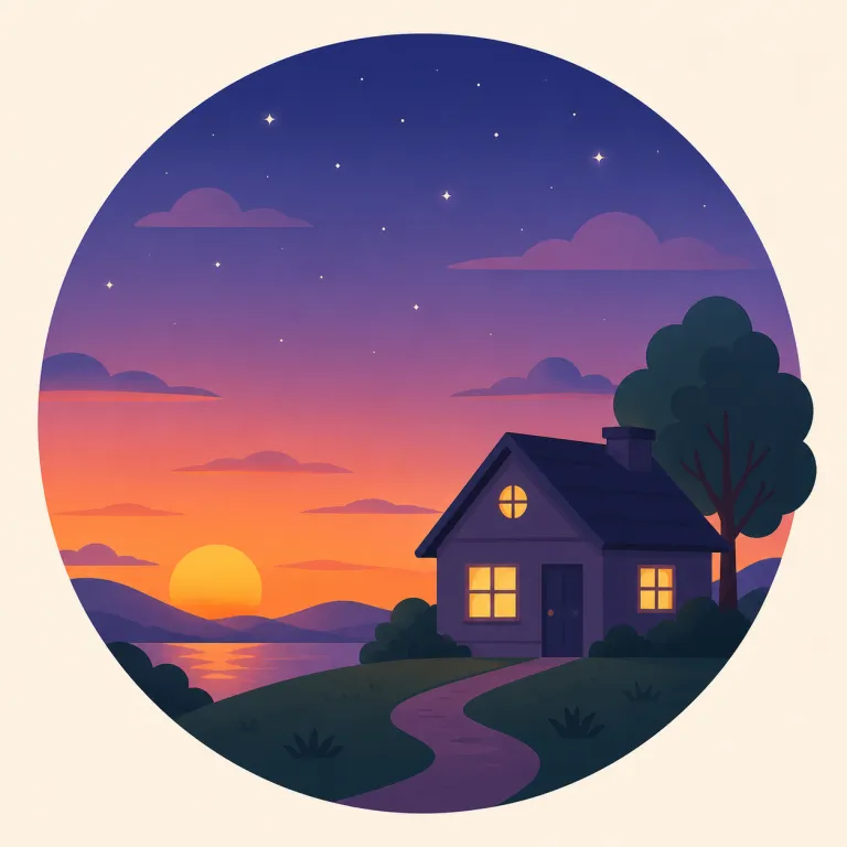 evening（夕方・名詞）の覚え方イラスト — evening は一日の流れを morning → afternoon → evening → night と並べて覚えると定着します