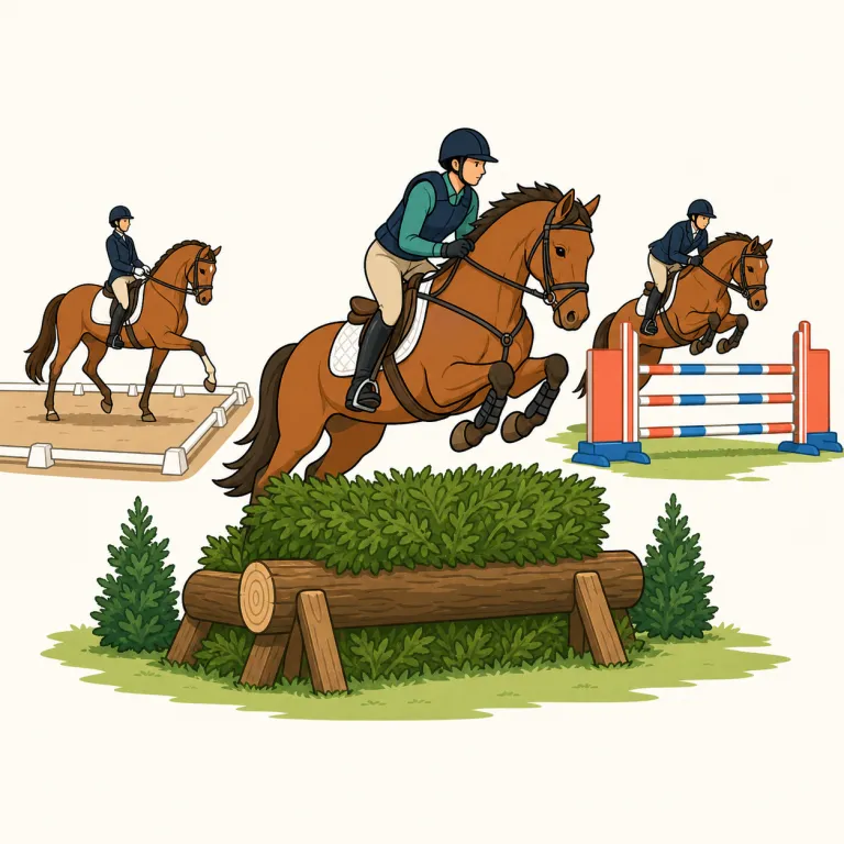 eventing（総合馬術・noun）の覚え方イラスト