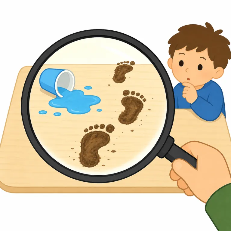 evident（明らかな・形容詞）の覚え方イラスト — evidence（証拠）がそのまま形を変えた語だと思うと覚えやすいです