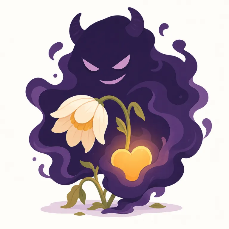 evilness（邪悪さ・名詞）の覚え方イラスト — まず evil を確実に押さえると覚えやすい語です