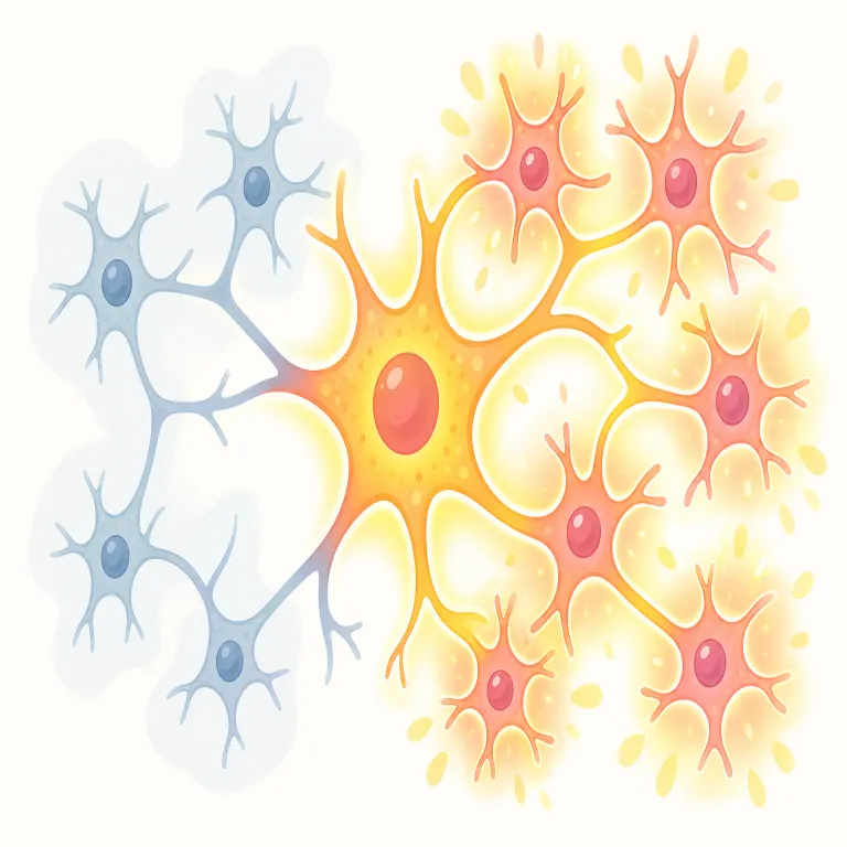 excitatory（興奮性の・形容詞）の覚え方イラスト — excitatory はまず excite「興奮させる」を土台に取ると覚えやすい語