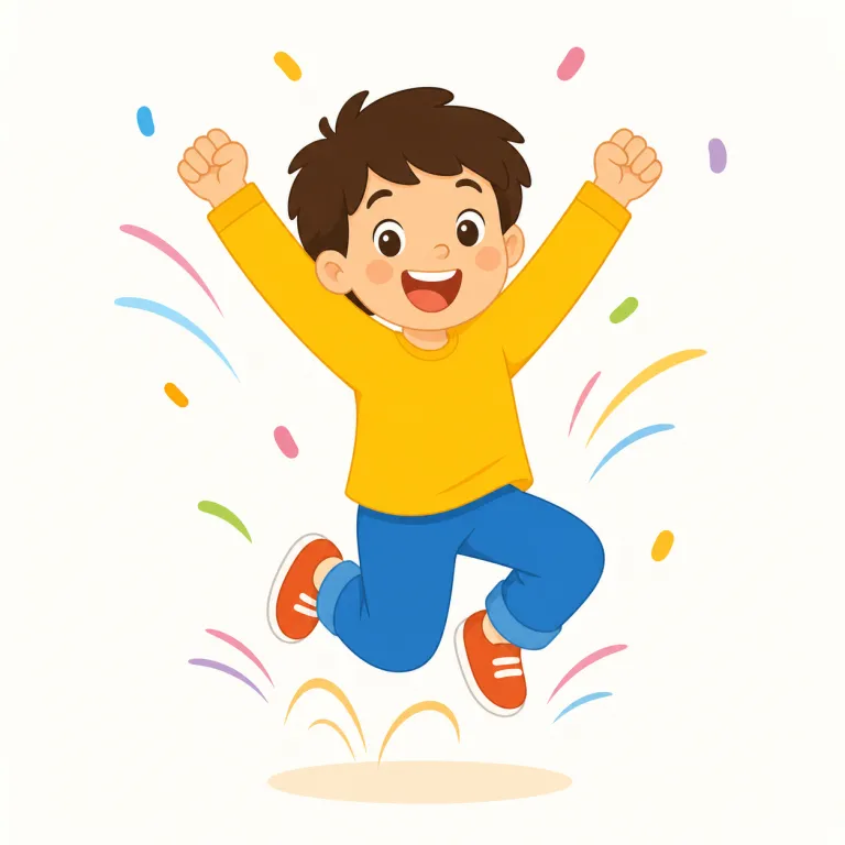 excitedlyの覚え方イラスト