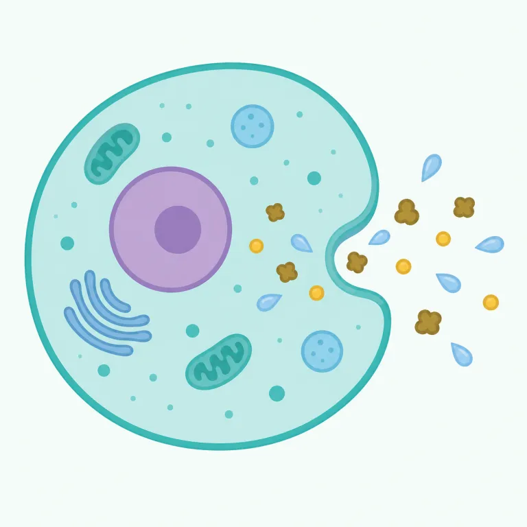 excrete（排泄する・動詞）の覚え方イラスト — excrete は、体や生物が不要なものを外へ出すという医学・生物学寄りの「排泄する」です