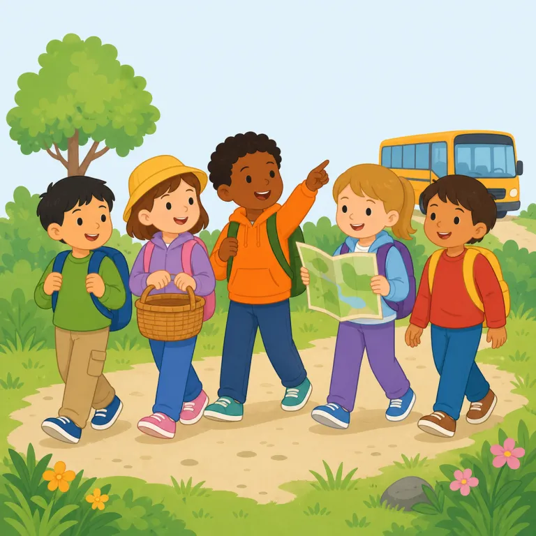 excursion（小旅行・名詞）の覚え方イラスト — excursion は、まず core の語感として excursion trip や school excursion をセットで覚えると定着しやすいです