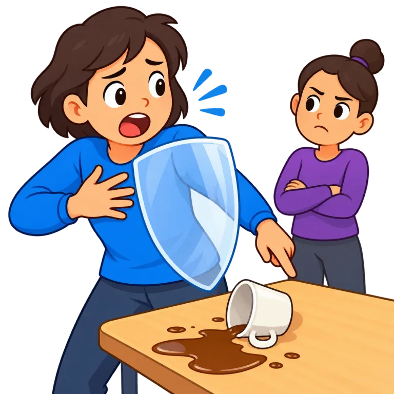 excuse（弁解する・verb）の覚え方イラスト