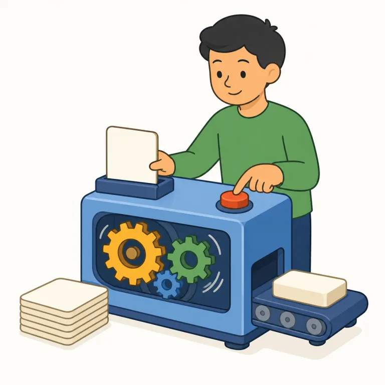 execution（実行・名詞）の覚え方イラスト — execution は execute「実行する」の名詞形で、「考えたことを実際に行うこと」「計画を形にすること」を表します