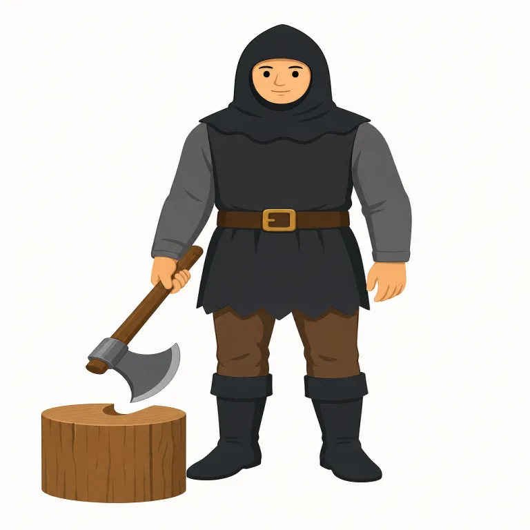 executioner（処刑人・名詞）の覚え方イラスト — まず execute「実行する」を軸に置くと覚えやすい語です