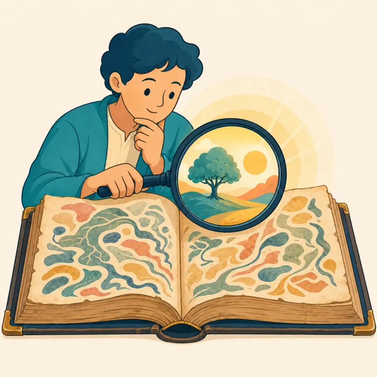 exegesis（釈義・名詞）の覚え方イラスト — exegesis は一般的な explanation よりずっと硬く、特に scripture や古典文献を細かく読み解く語