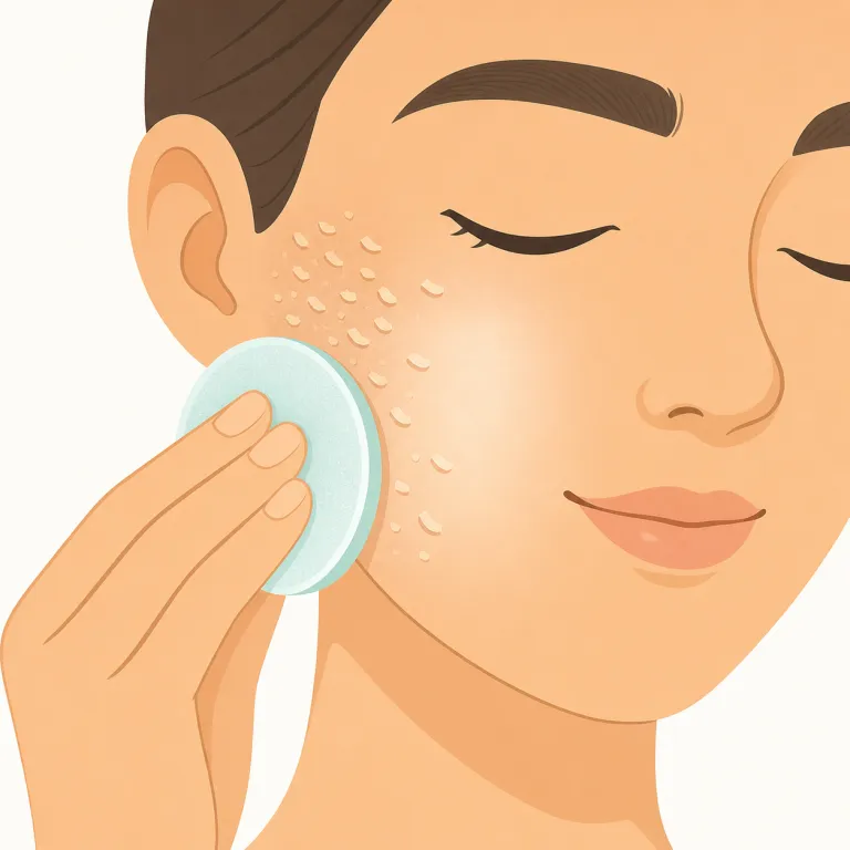 exfoliation（角質除去・名詞）の覚え方イラスト — まず動詞 exfoliate を意識すると覚えやすいです