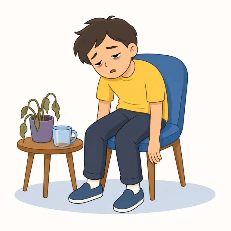 exhaustedの覚え方イラスト