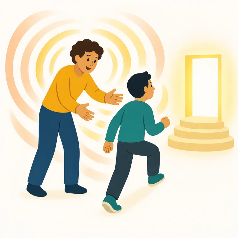 exhort（勧める・動詞）の覚え方イラスト — このエントリの「勧める」は、exhort の基本義「熱心に促す」と別に、訳語としてはやや広く弱く見える対応だと意識して覚えるとよいです