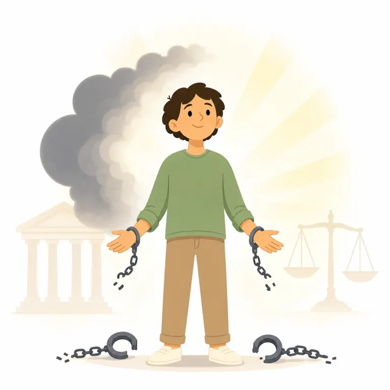 exoneration（免罪・名詞）の覚え方イラスト — exoneration は ex- が付く語を「外へ出して外す」とまとめて覚えると入りやすい
