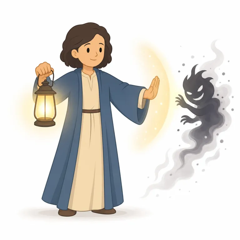 exorcist（悪魔祓い師、エクソシスト・名詞）の覚え方イラスト — まず exorcise（悪魔を祓う）と exorcism（悪魔祓いの儀式）をセットで覚え、その行為をする“人”が exorcist