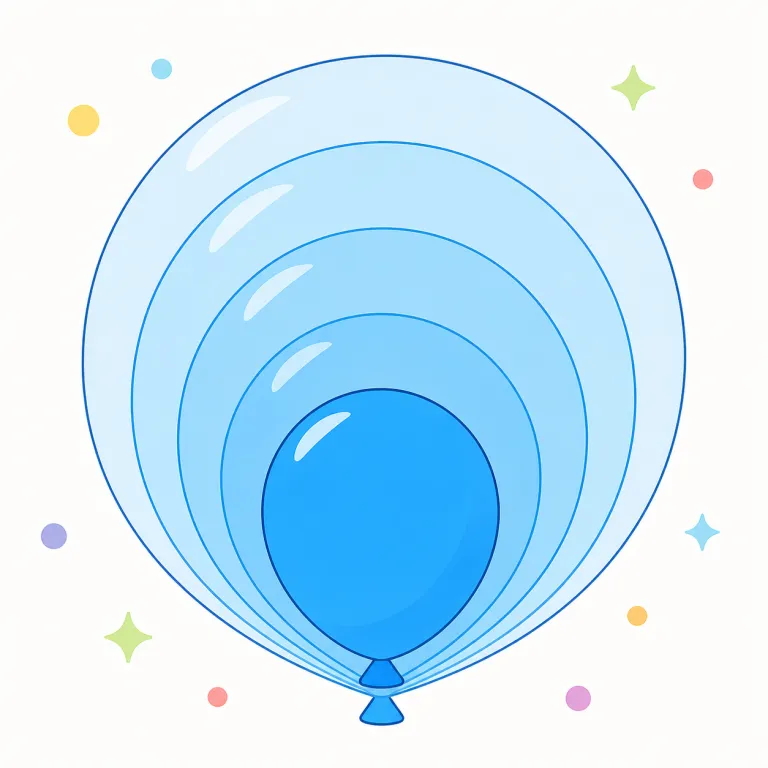 expansion（拡大・名詞）の覚え方イラスト — 動詞 expand「広がる・大きくなる」に、名詞を作る -sion が付いた形と考えると覚えやすいです