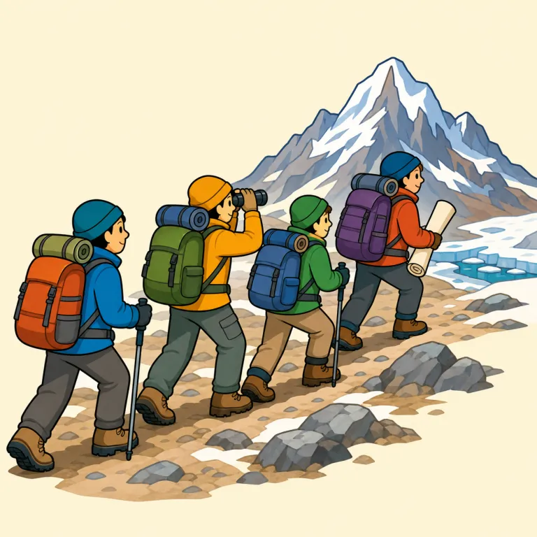 expedition（探検旅行・noun）の覚え方イラスト
