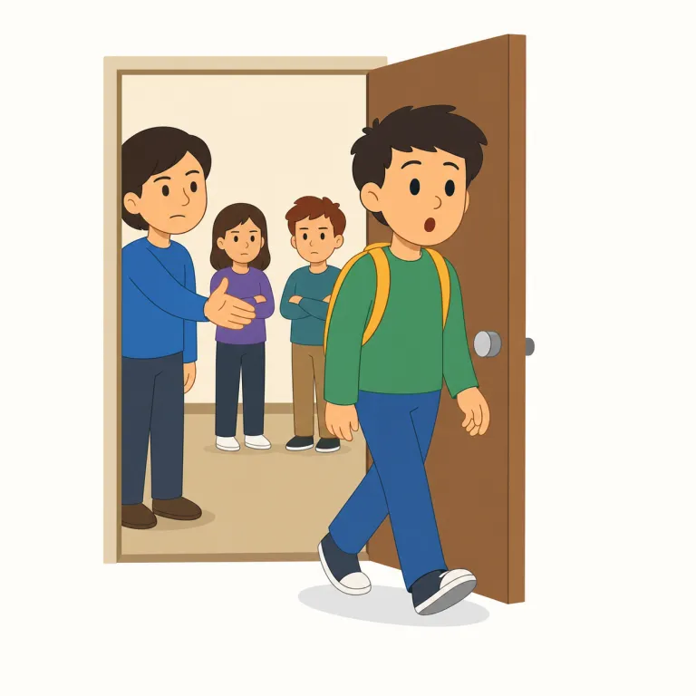 expel（追放する・動詞）の覚え方イラスト — expel の追放する意味は、人や集団を「内側から外へ強制的に出す」と考えると覚えやすいです