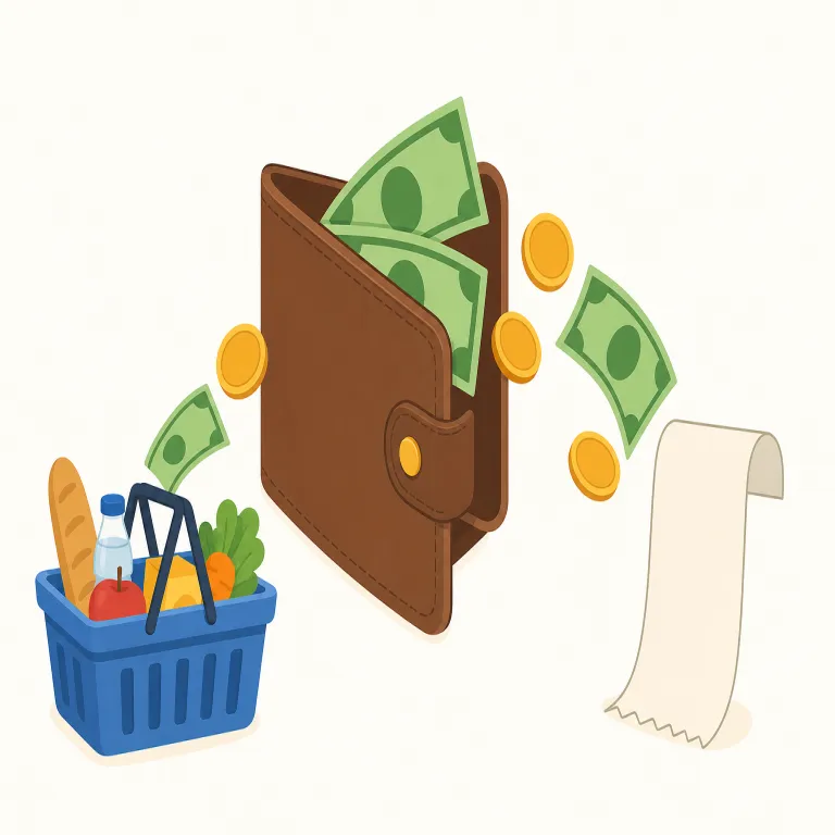 expenditure（支出・名詞）の覚え方イラスト — これは expenditure の「費用」という基本義とは別に、予算や会計でお金が外へ出ていく動き・支出額を表す用法として覚えるとよいです