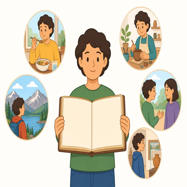 experience（体験・名詞）の覚え方イラスト — experience は名詞では「実際にやって得た体験・経験」と考えると覚えやすいです