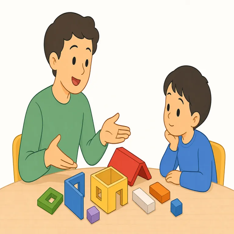 explain（説明する・動詞）の覚え方イラスト