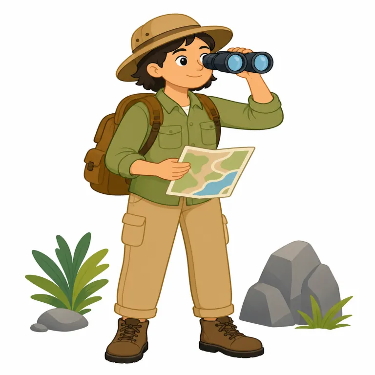 explorer（探検家・名詞）の覚え方イラスト — explorer は explore「探る、調べる」+ -er「する人」と分けると覚えやすい語です