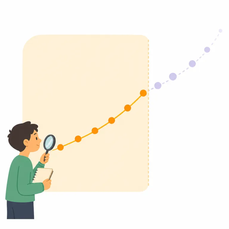 extrapolation（推定、推測・名詞）の覚え方イラスト — extrapolation は動詞 extrapolate「既知の情報から推定する」の名詞形です