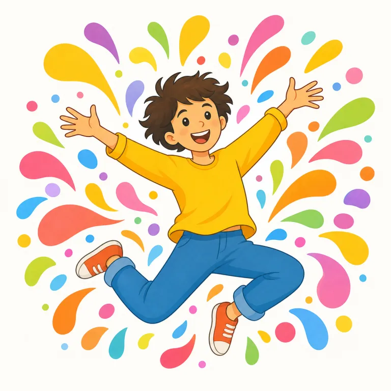 exuberance（活気・名詞）の覚え方イラスト — まず形で覚えると、exuberant（活気に満ちた）の名詞形が exuberance