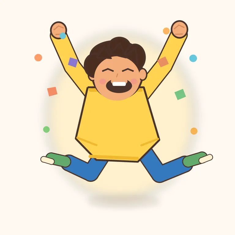 exultant（歓喜した、意気揚々とした・形容詞）の覚え方イラスト — まず exult をひとかたまりで「勝利や成功で大喜びする」と押さえる