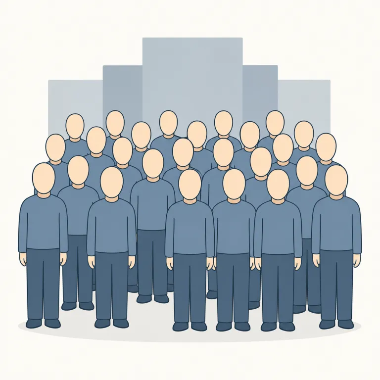 faceless（個性のない・adjective）の覚え方イラスト