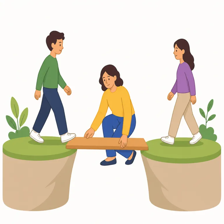 facilitate（促進する・動詞）の覚え方イラスト — この facilitate は、基本義の「容易にする」から一歩進んで、成長・発展・議論・協力などを「起こりやすくし、前に進ませる」という意味で使われる用法です