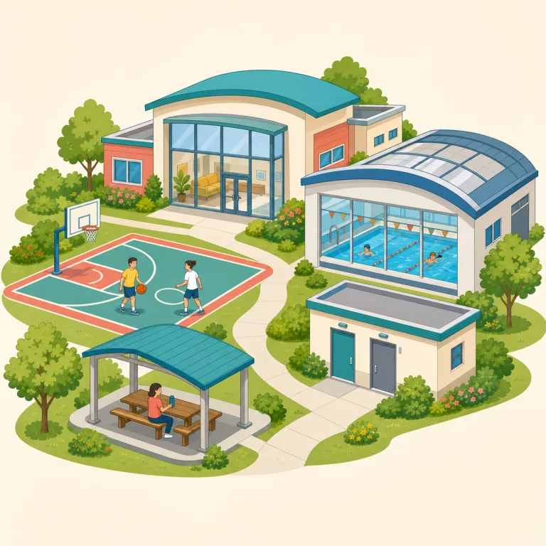 facilities（施設・名詞）の覚え方イラスト — facility の中心には「何かを容易にするもの」という考えがあります