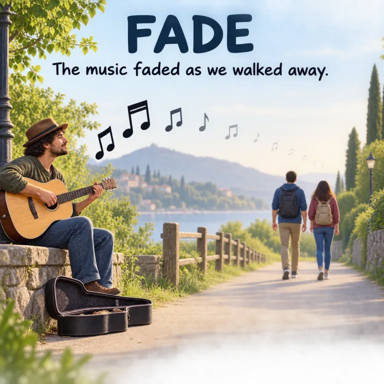 fade（薄れる・verb）の覚え方イラスト