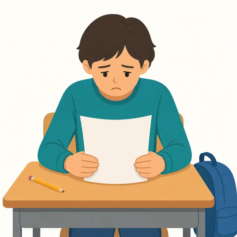 fail（失敗する・動詞）の覚え方イラスト — まず pass の反対として固定すると覚えやすい語です