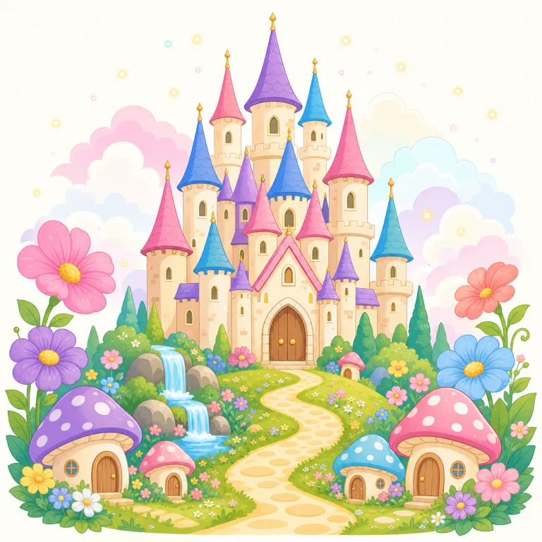 fairyland（おとぎの国・名詞）の覚え方イラスト — `fairyland` はまず `fairy`（妖精）+ `land`（土地）に分けると覚えやすいです