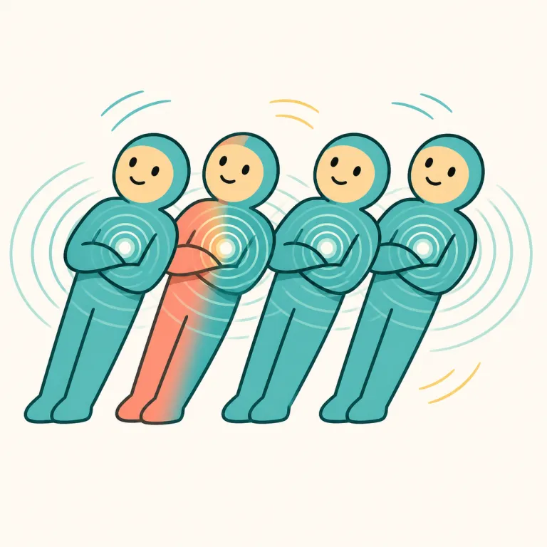fall in with（同調する・phrasal_verb）の覚え方イラスト
