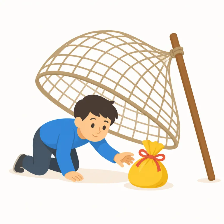 fall prey to（犠牲になる・イディオム）の覚え方イラスト — まず prey を「獲物」として覚えると、fall prey to は「獲物の側に落ちる」→「相手にやられて犠牲になる」とつながります