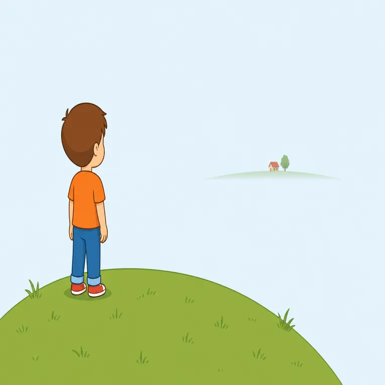 far（遠くに・副詞）の覚え方イラスト — 副詞の far は、動作や状態に距離の目盛りを付ける語として覚えると整理しやすいです