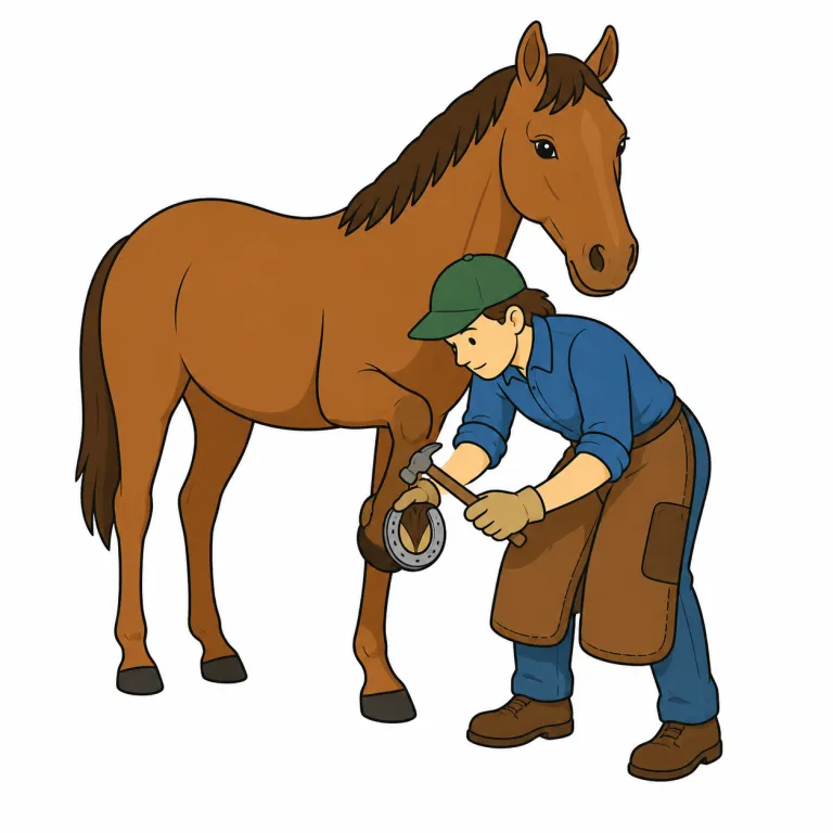 farrier（装蹄師・noun）の覚え方イラスト